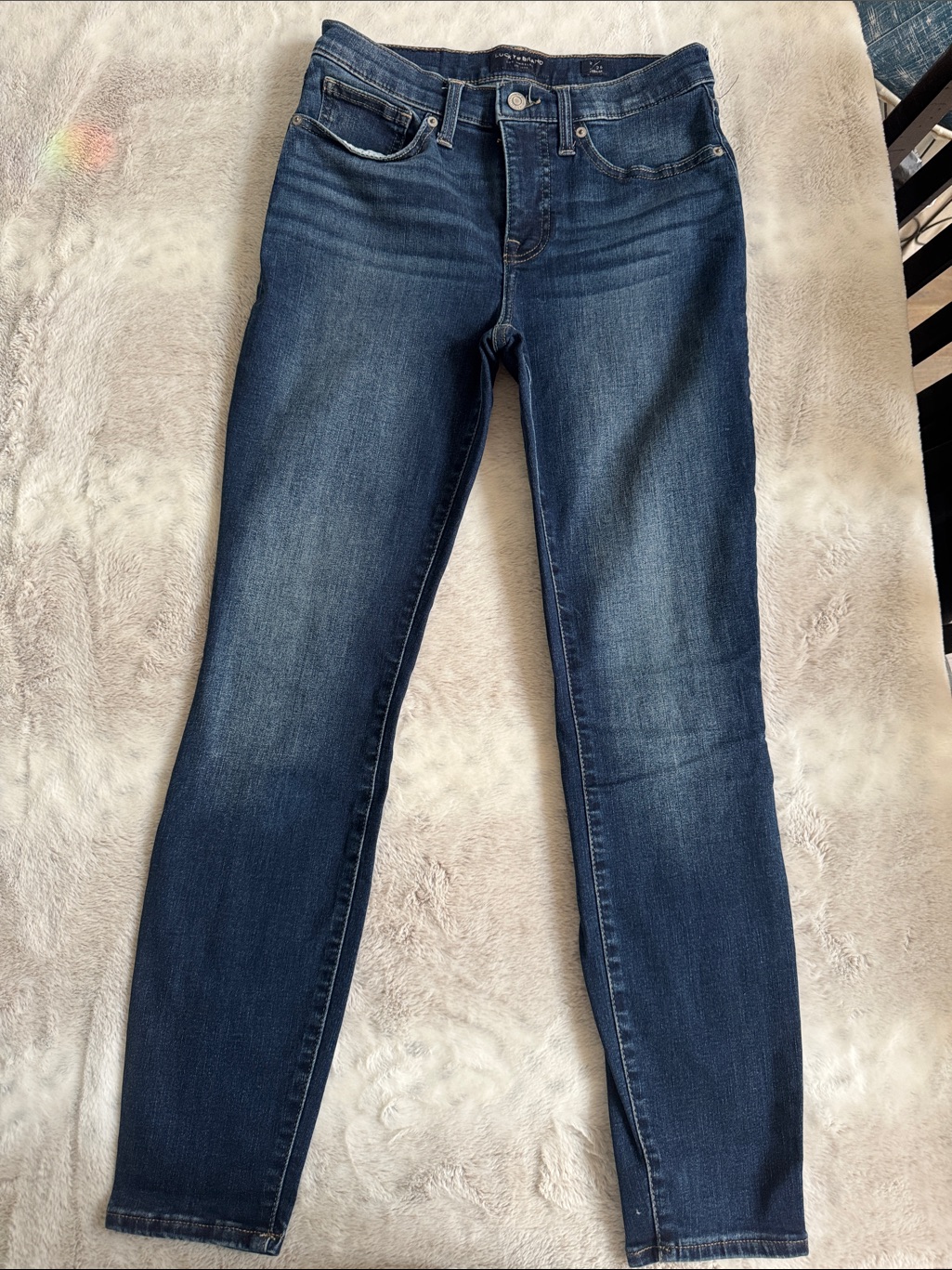 Lucky Brand Womens Skinny Jeans In Dark Blue Denim